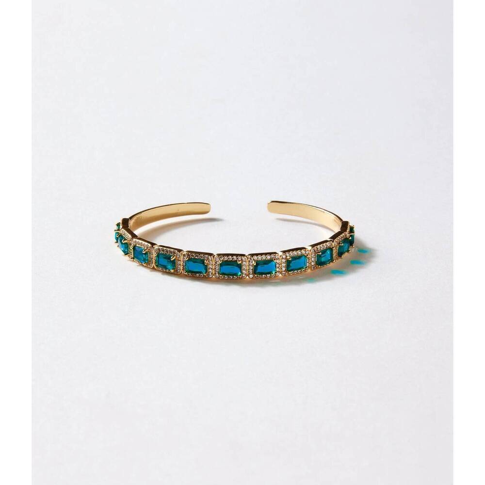 NEW MARLYN SCHIFF women's gemstone cuff bracelet in sapphire blue